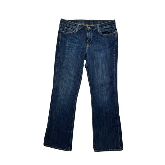 LUCKY BRAND Petunia Sweet N Low Boot Cut Jeans Sz 31 Womens Low Rise Flap Pocket - Picture 1 of 9